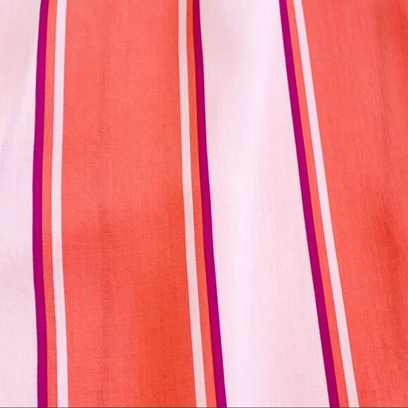 Old Navy Top Orange Purple Striped Ruffled Spaghetti Straps Crop Top Large NEW - Picture 9 of 12